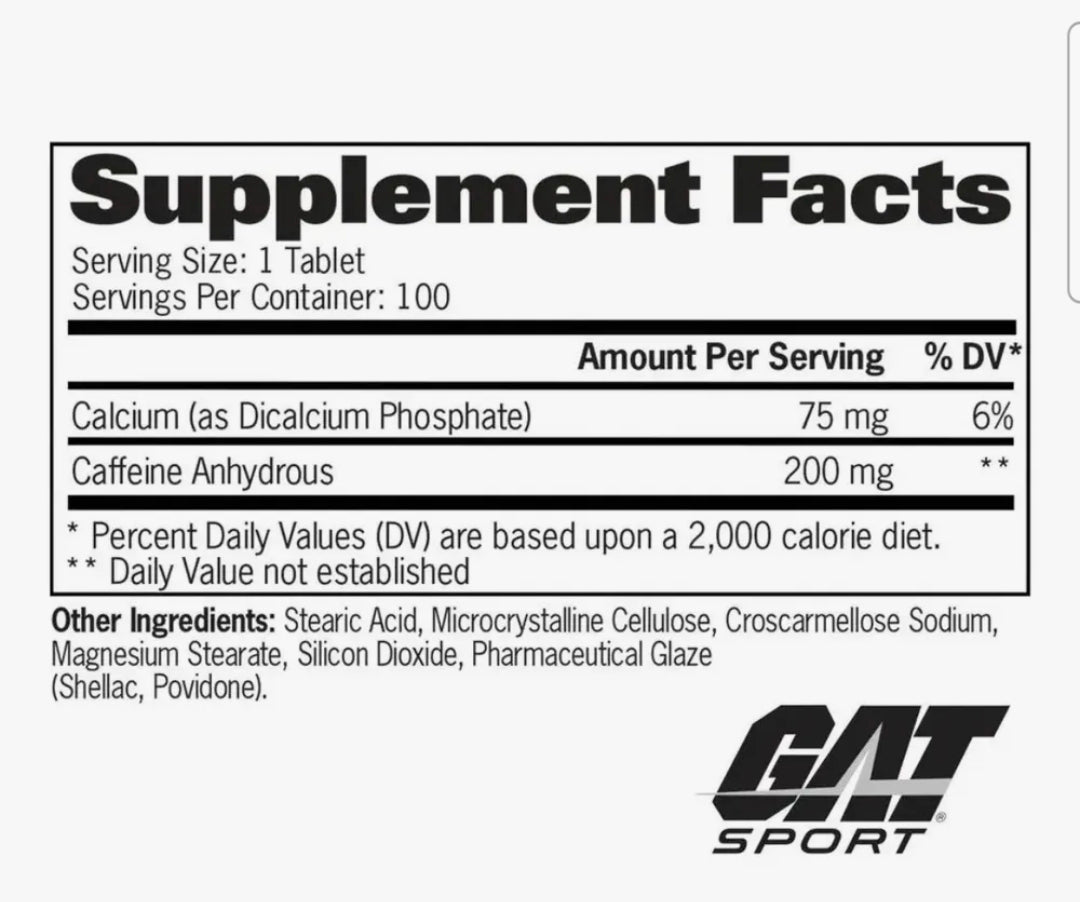 GAT CAFFEINE 200mg 100 TABS