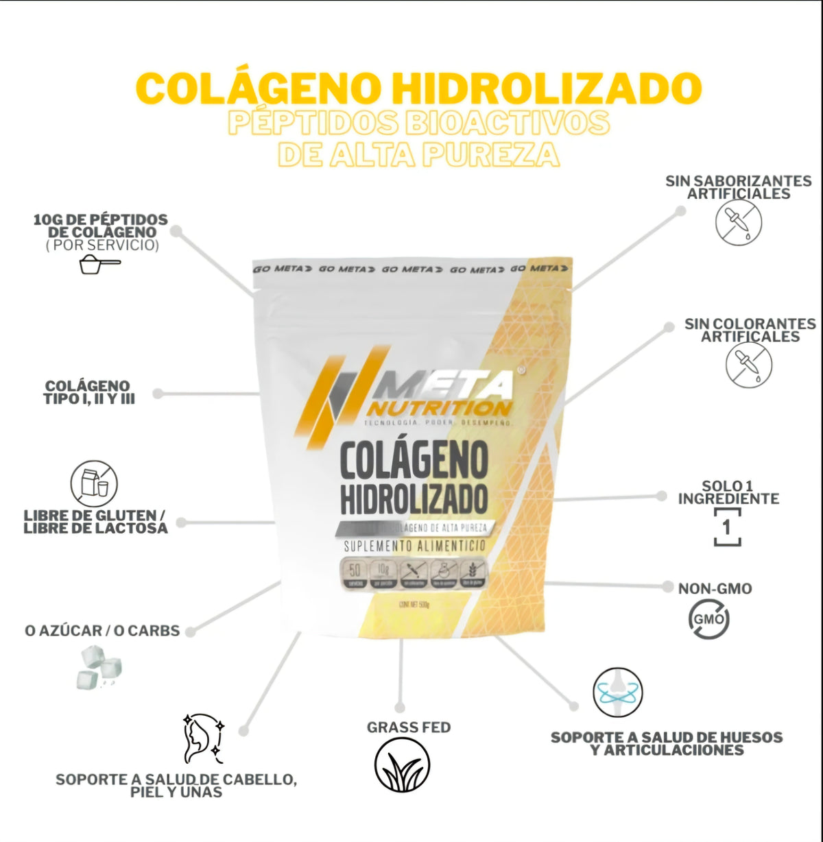 META NUTRITION COLAGENO HIDROLIZADO 500 GRS