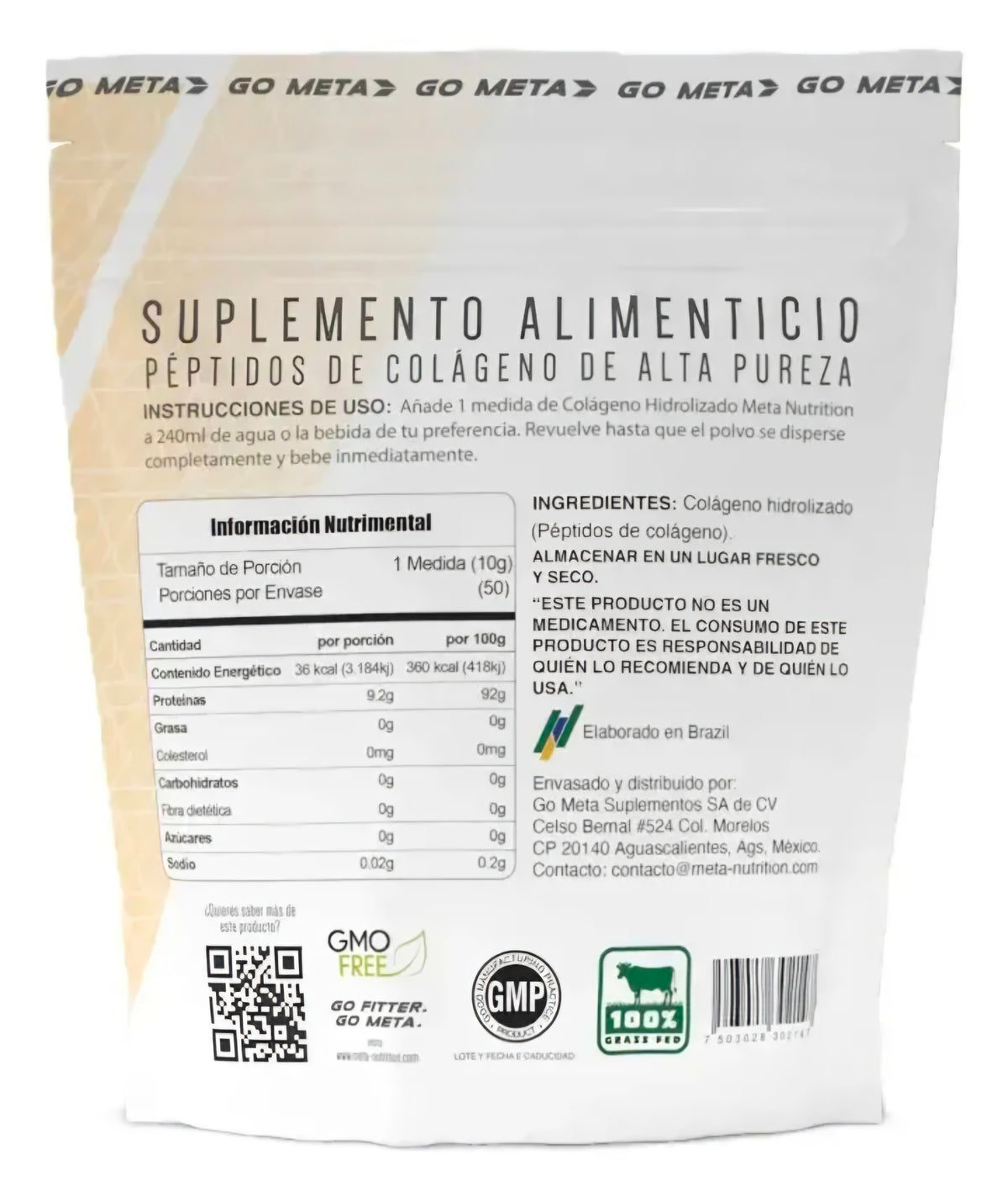 META NUTRITION COLAGENO HIDROLIZADO 500 GRS